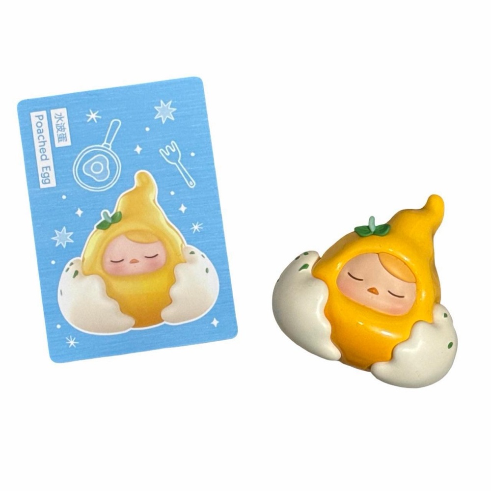 POP MART • Pucky Egg Beanie Series Poached Egg Figurine Figure - Picture 2 of 4